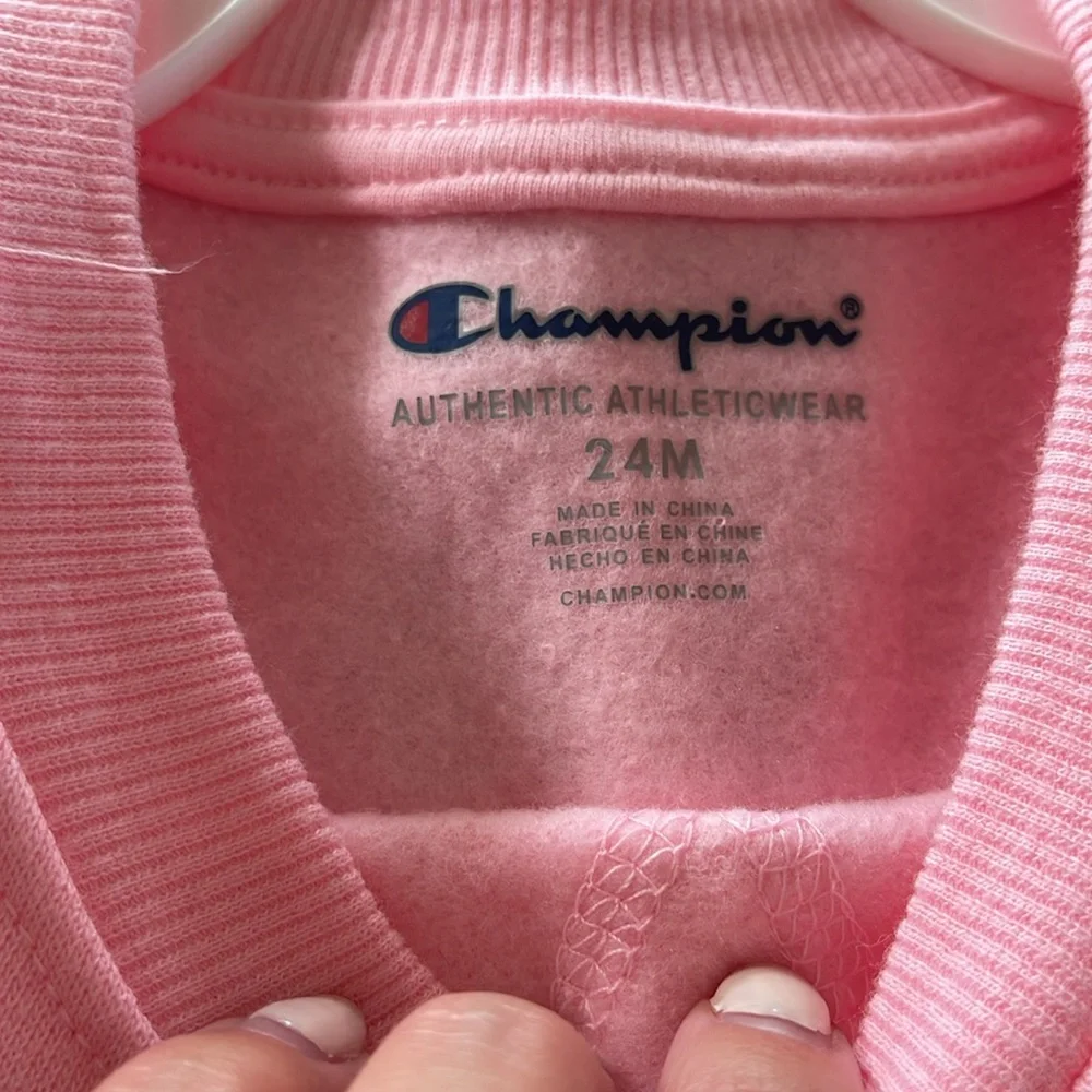 NWT Champion Girls Two Piece Set Fleece Crewneck Leggings Logo 24 months Fall - Picture 6 of 7
